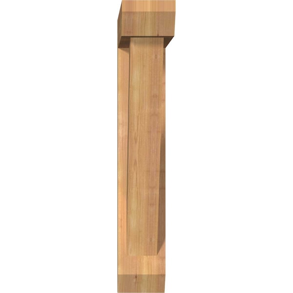 Traditional Slat Smooth Bracket W/ Offset Brace, Western Red Cedar, 5 1/2W X 24D X 32H